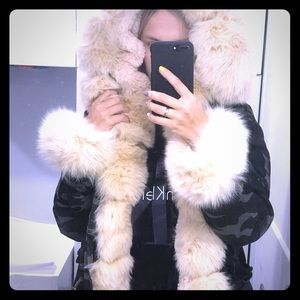 Winter parka with real fox fur